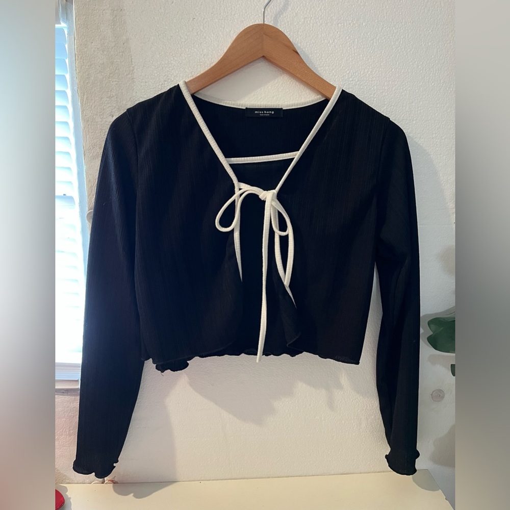 2 Piece Long Sleeve Set with Tie